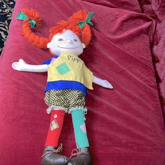 Pippi Longstocking Plush Cloth Doll (Astrid Lindgren 1988) Plush 17” Vintage - Picture 2 of 9